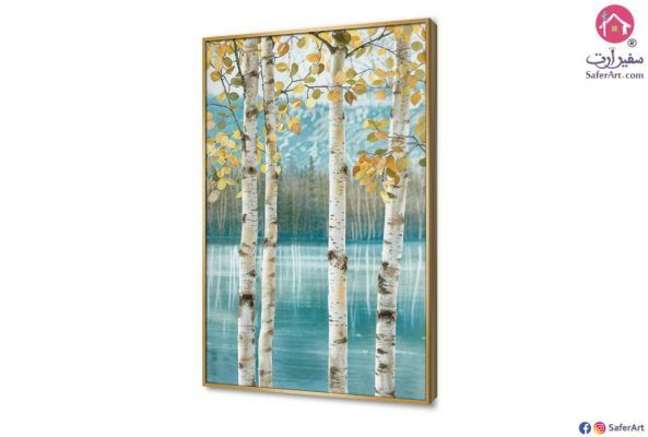 لوحات أشجار الغابة SA7425 تابلوهات مودرن ازرق - تركواز كلاسيك – نيو كلاسيك غرفة الاستقبال