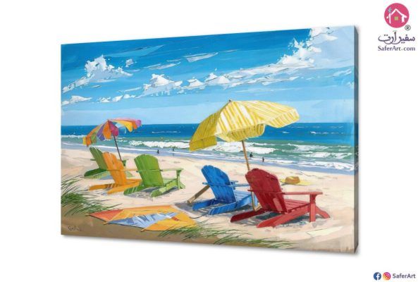 لوحات شاطئ البحر SA17964 تابلوهات مودرن ازرق - تركواز لوحات فنية غرفة الاستقبال