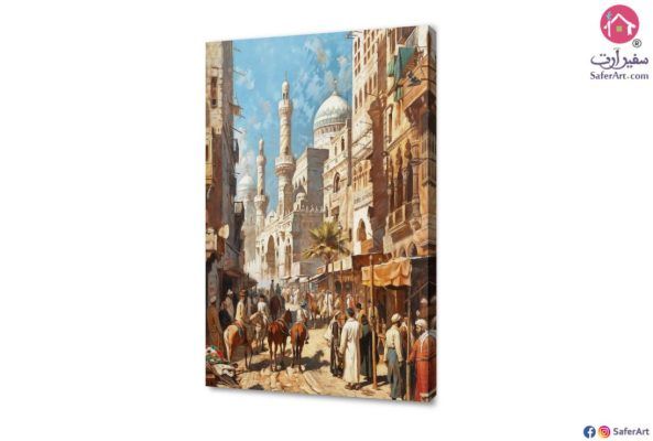 شوارع القاهرة القديمة SA23020 تابلوهات مودرن بنى - بيج كلاسيك – نيو كلاسيك غرفة الاستقبال