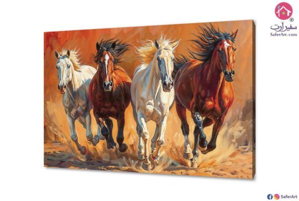 تابلوهات مودرن - أحصنة SA35505 احصنه برتقالى لوحات فنية غرفة الاستقبال