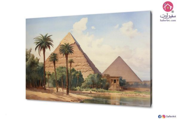 تابلوهات - مصر القديمة SA36023 لوحات مدن على البحر اخضر - زيتى كلاسيك – نيو كلاسيك غرفة الاستقبال