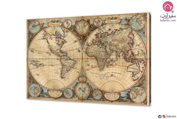 تابلوهات ديكور خريطة العالم و الكرة الأرضية SA46566 خرائط بنى - بيج ديجيتال آرت غرفة شباب
